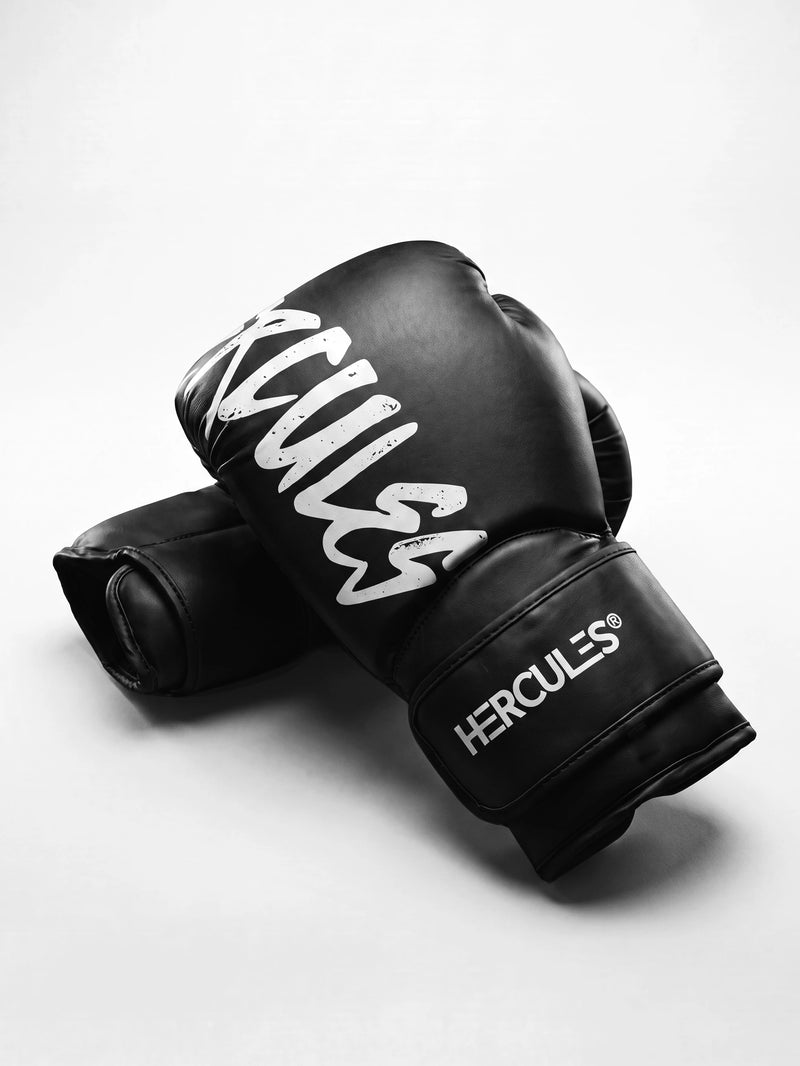 Hercules Siyah Profesyonel Boks ve Kickboks Eldiveni